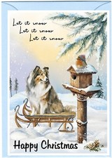 Shetland Sheepdog / Sheltie (4" x 6") Christmas Card - Blank inside - Starprint