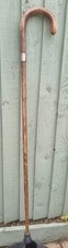 34" Vintage Wooden Walking Stick with Silver Band