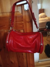Billy Bag London Red Leather Barrel Bag, shoulder bag 
