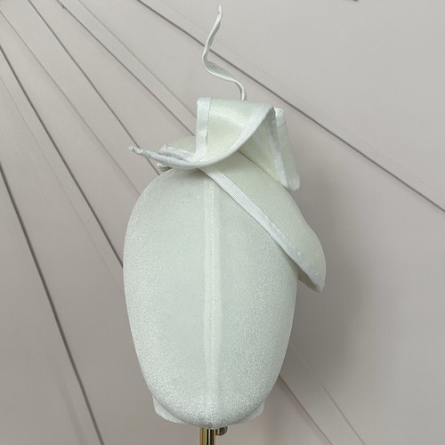 Ivory sinamay fascinator - sinamay,