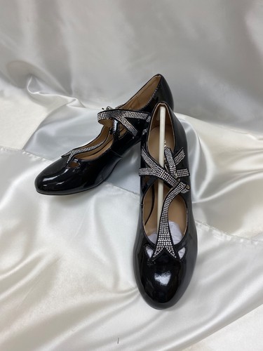 Flapper shoes black - with, faux