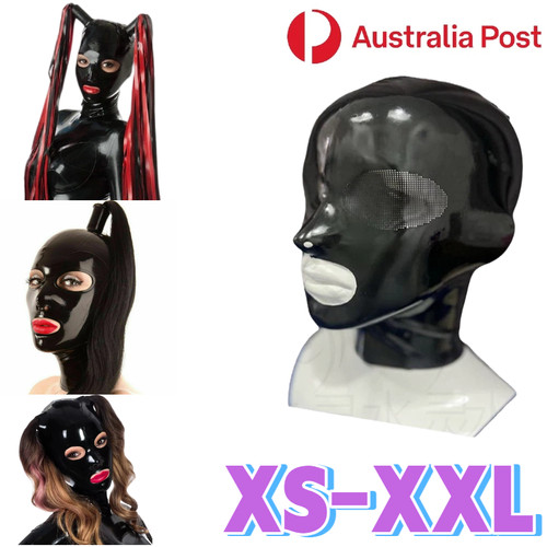 Latex mask rubber hood open - latex,