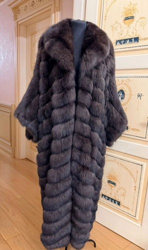 Barguzin sable fur coat long - sable,