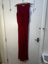 Vintage y2k size 10 Wallis red ruched long evening formal Christmas party dress