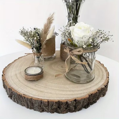 Natural wood log slice 25cm - natural,