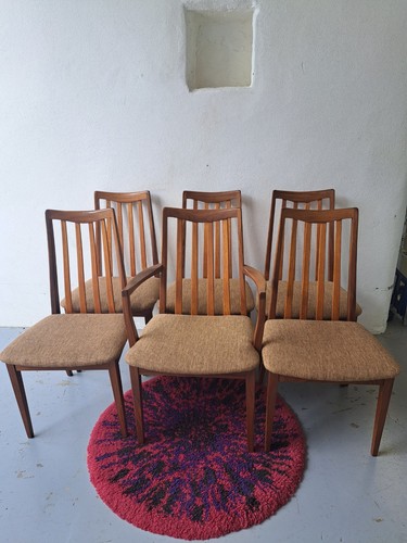 Set six teak mid century - of,