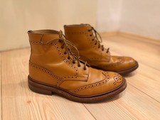 RRP £595 Trickers Stow Country Boots 9  1/2 Acorn Color Dainite sole