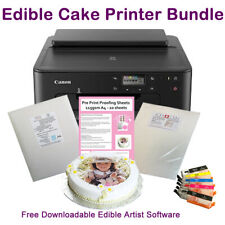 Edible Printer Starter Bundle, TS705, Pre-Filled Cartridges, 25 Wafer & 25 Icing