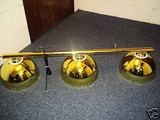 NEW POOL SNOOKER TABLE BRASS RAIL & BRASS METAL LIGHT SHADES