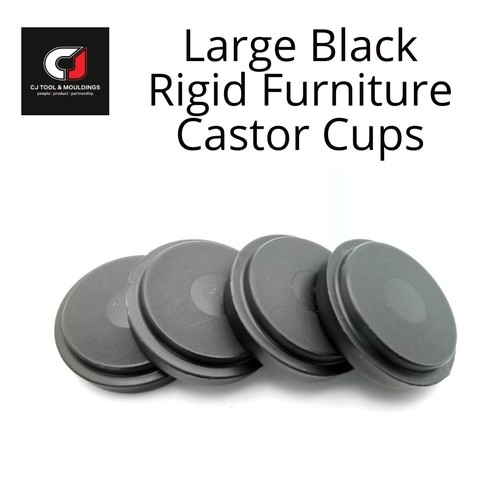 Castor cups large black rigid - cups,