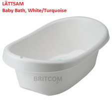 New IKEA LÄTTSAM Baby Bath Tub – White/Turquoise – Lightweight & Non-Slip