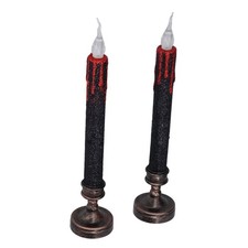 Blood Dripping Flameless Candles Light Safe Decorative Led Taper Candle Hold HOT
