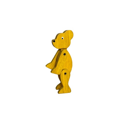 Small jointed wooden bear - wooden,