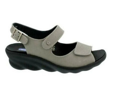 Wolky Scala Womens UK 4 - 7.5 Light Grey Antique Nubuck Slingback Wedge Sandals