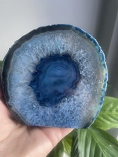Gorgeous Polished Dyed Blue Agate Geode - Approx 472 (6)