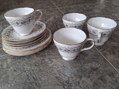 Floral tea set 4x - floral,