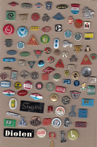 Vintage tractor pin badges - tractor,