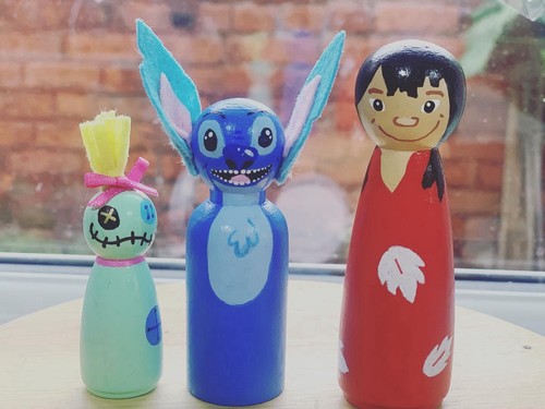 Stitch peg doll set wooden - peg,