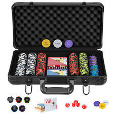 14 Gram Texas Holdem Poker Chip Set 300-Piece Claytec Chips w/ Aluminum Case