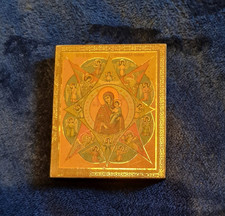 Orthodox Catholic Print Mounted Icon  Mary & Child Christ Jesus Russian on wood