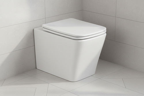 Rimless back wall toilet - back,