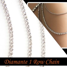 1M Diamante Rhinestone Chain Stitch On Rope Trim Crystal Glass Sewing Decoration