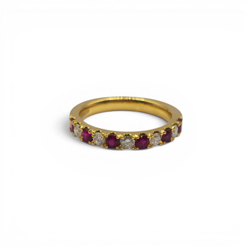 18ct yellow gold ruby and