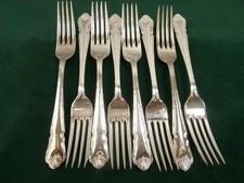 8 nice Vintage George Butler Silver Plated Dinner Table Forks #2