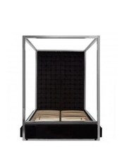 Black Velvet Luxury Canopy King Size Bed 4 Poster