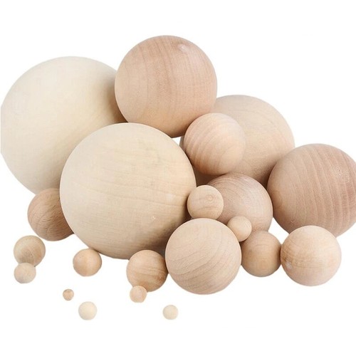 Natural wood solid balls - natural,