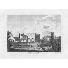KENT West Malling Abbey - Antique Engraved Print 1784