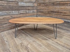 Vintage Ercol Blue Label Elm Pebble Coffee Table with Hairpin Legs