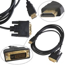 HDMI to DVI Cable DVI-D 24+1 Pin Gold Plated Video Adapter Lead Converter Wire