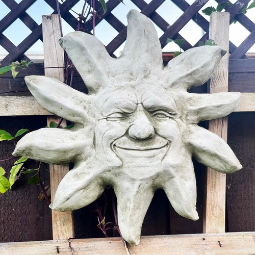 Stone jolly sun plaque wall - sun,