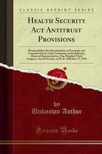 Health Security Act Antitrust