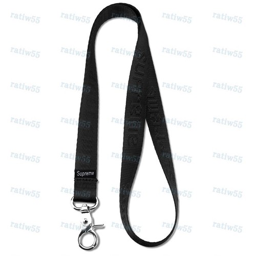 New black nylon lanyard - black,
