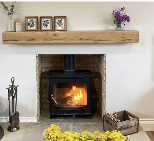 Solid oak fireplace - oak, mantel