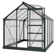 Outsunny 6x8ft Walk-In Polycarbonate Greenhouse w/ Galvanized Aluminium Frame
