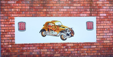 FIAT  500 TOPOLINO  WORK SHOP PVC BANNER SENT TRACKED