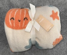 BNWT NEXT PUMPKIN ACORN LEAF STAR FLEECE THROW 120X150CM RRP £38