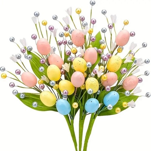 3pcs easter egg - 1/3pcs, stems