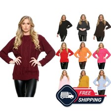 Womens Long Sleeve Cable