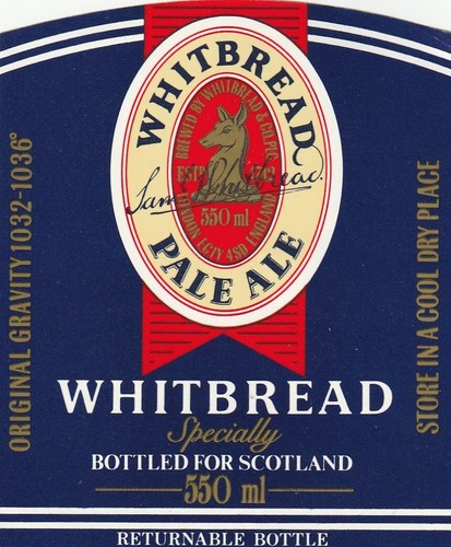 Beer bottle label - bottle, whitbread