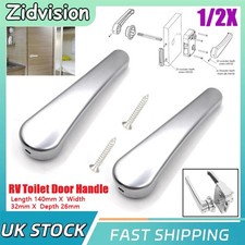1/2x Toilet Door Handle Silver