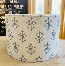 NEW HANDMADE LAMPSHADE IN SUSIE WATSON MOONFLOWER LINEN FABRIC MARINE BLUE