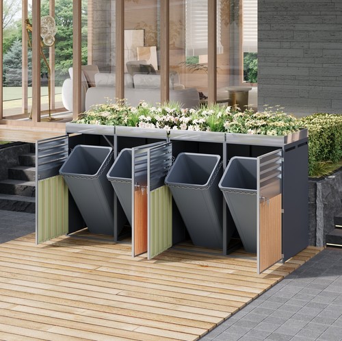 Metal wheelie bin - storage, for