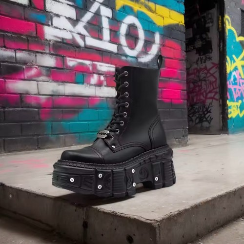 Womans black platform - black,