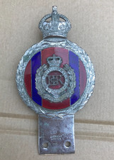 Vintage Royal Engineers ERII Metal & Enamel Car Badge by J R GAUNT of London