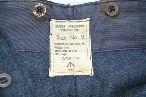 Ww2 raf suits aircrew trousers - aircrew,
