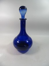 Vintage cobalt blue bottle  decanter with stopper . 28.5cm high